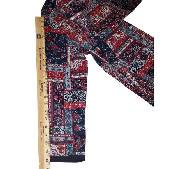 Vintage Reversible Quilted Paisley Floral Boho Jacket M Handmade Cotton Cardigan - Picture 11 of 13